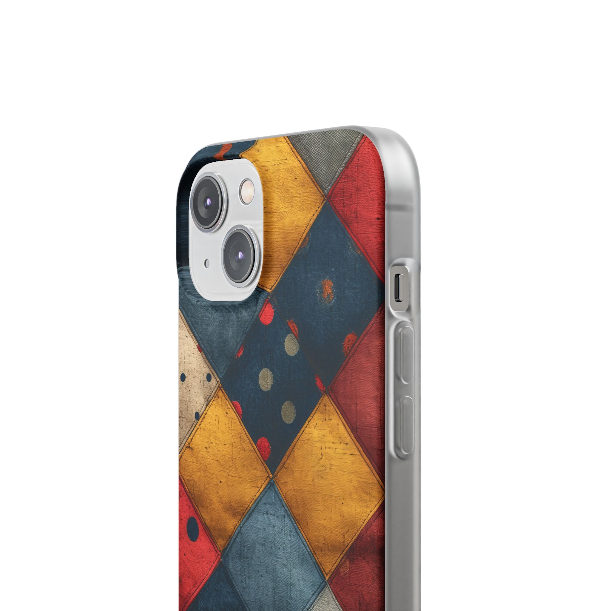 Blue Red Patchwork - Flexi iPhone 14 Phone Case