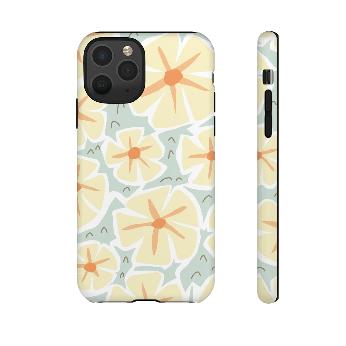 Pastel Yellow Happy Flower iPhone Case (Protective) iPhone 11 Pro Matte Phone Case