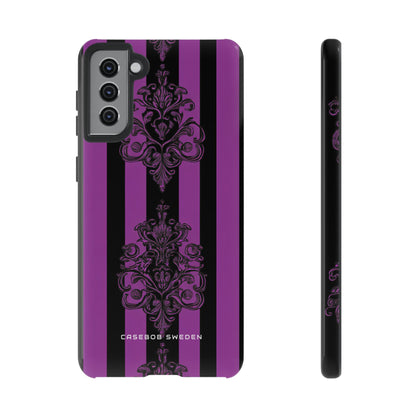 Gothic Elegance with Vertical Stripes and Ornamental Motifs  Samsung S21 - Tough Phone Case