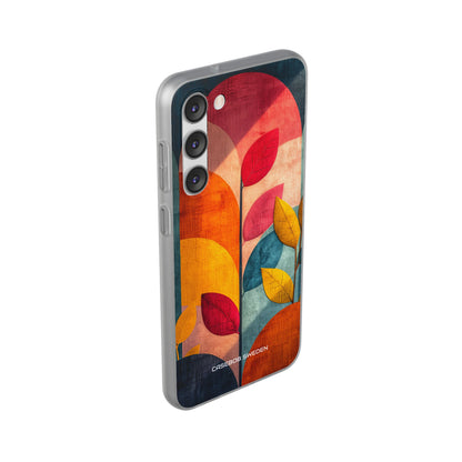 Abstract Orange Blue Design - Flexi Samsung S23 Phone Case