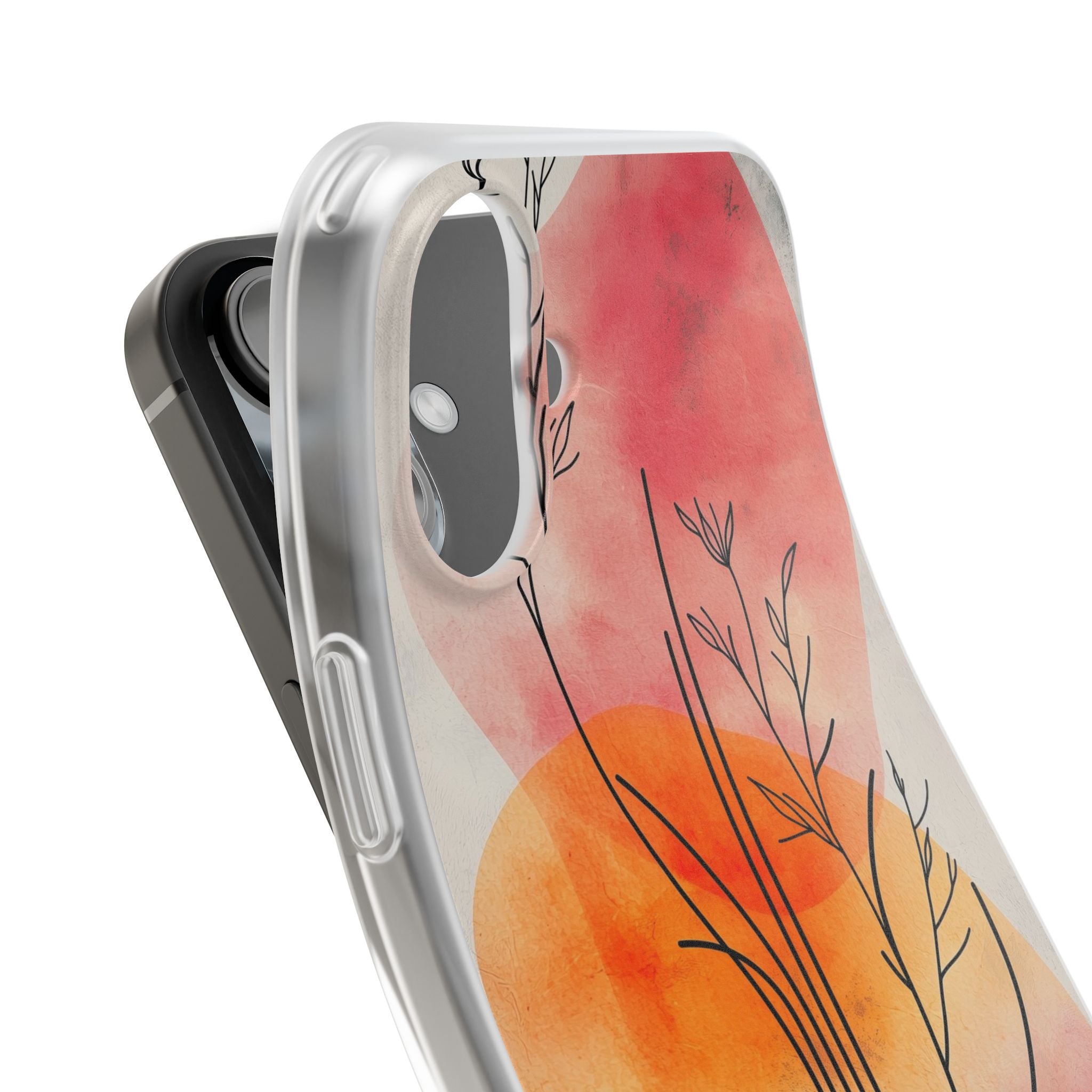 Curved Stem Sunset iPhone 16 Plus Case - Soft