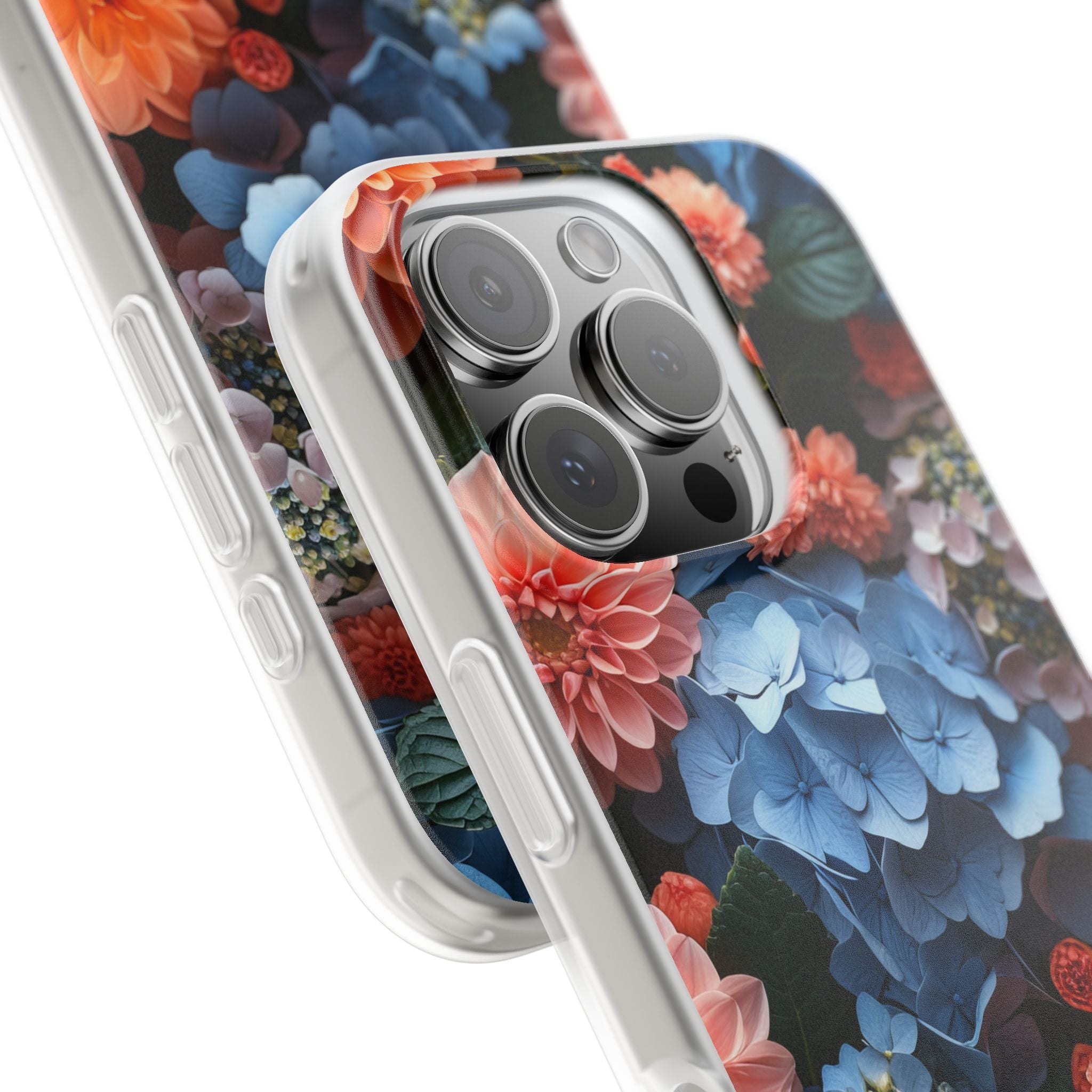 Blue Floral Bliss - Flexi iPhone 16 Phone Case