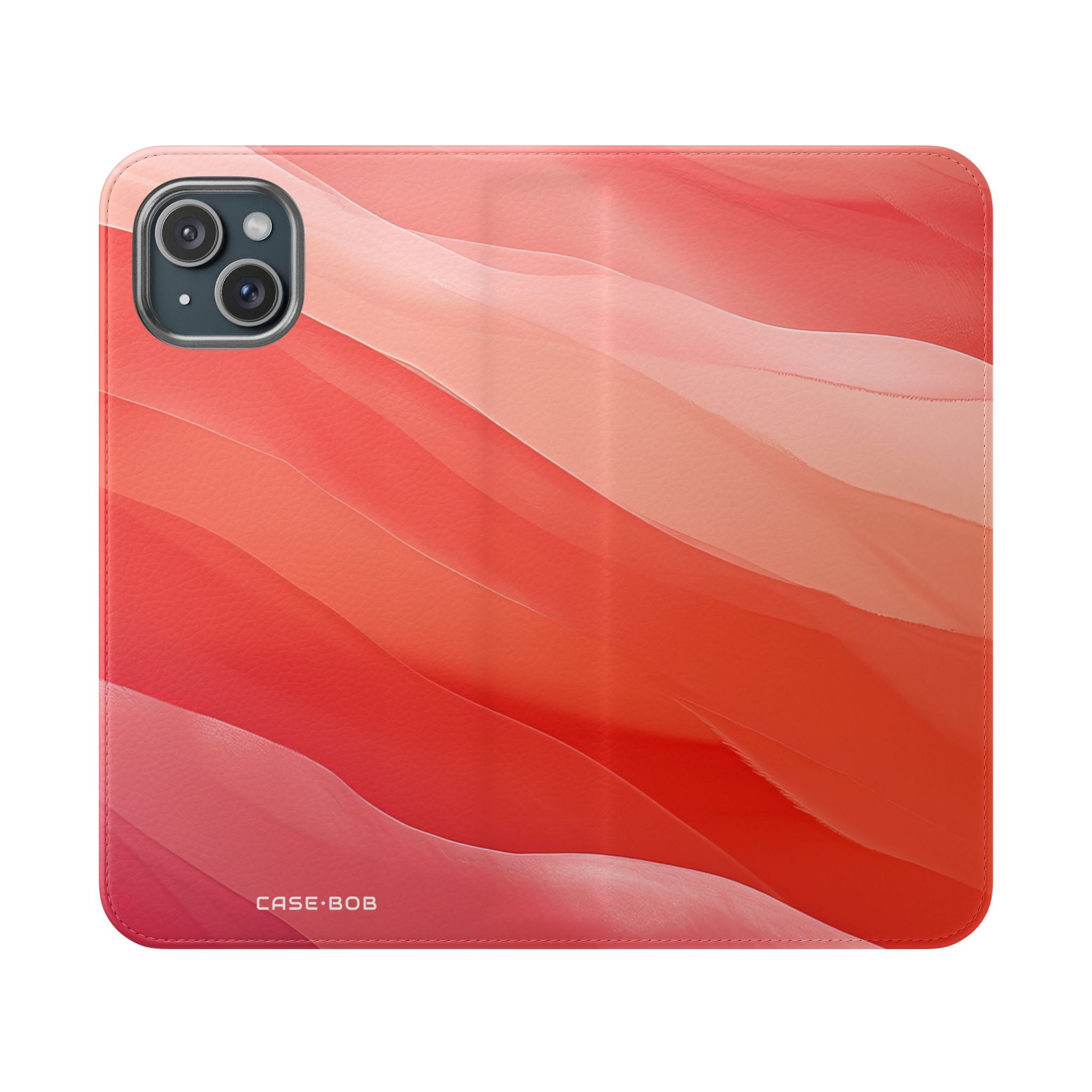 Wavy Coral Bands - iPhone 15 Plus Case - Wallet