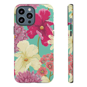 Colorful flowers in watercolor iPhone case (Protective) - Protective Phone Case