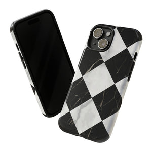 Check Marble - Protective Phone Case