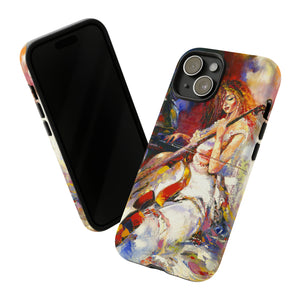 Oil panting - Girl playing Violoncello - Protective Phone Case