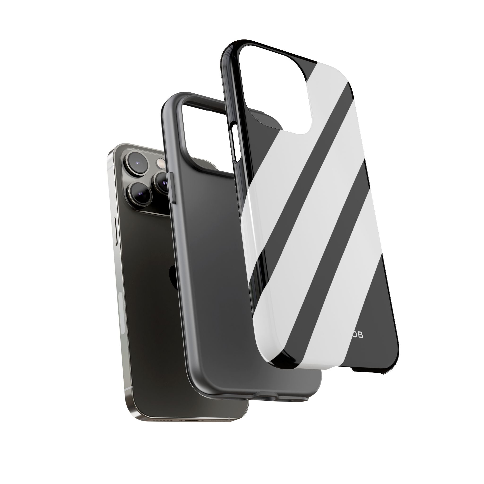Diagonal Bands Noir iPhone 14 Pro Max Case - Tough