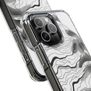 Topographic Serenity - Phone Case for iPhone (Clear Impact - Magnetic)