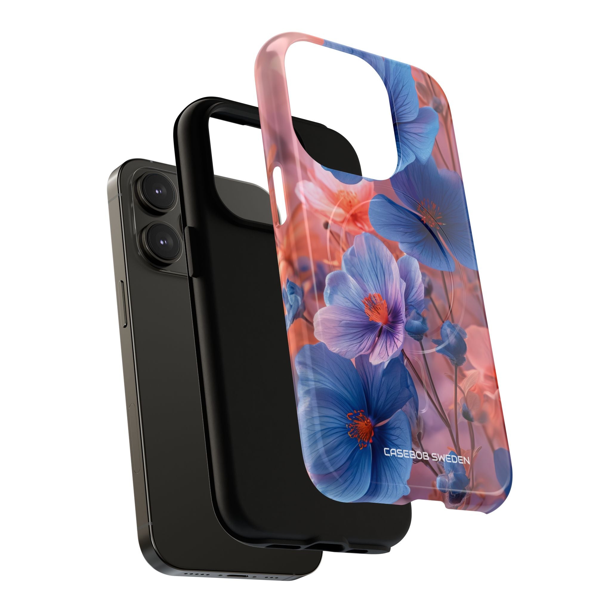 Blue Peach Blossoms - Tough + MagSafe® iPhone 14 Phone Case