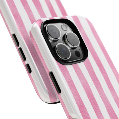 Pink Watercolor Stripes - iPhone Case