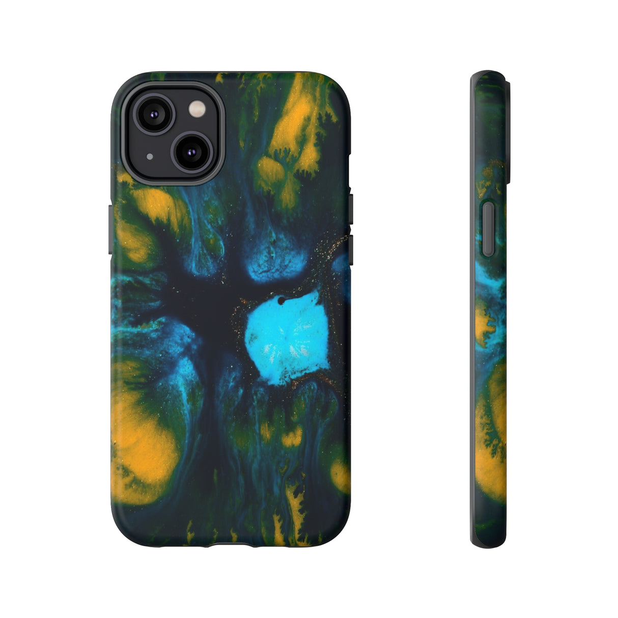 Blue Flower Ink Art iPhone Case (Protective) iPhone 14 Plus Matte Phone Case