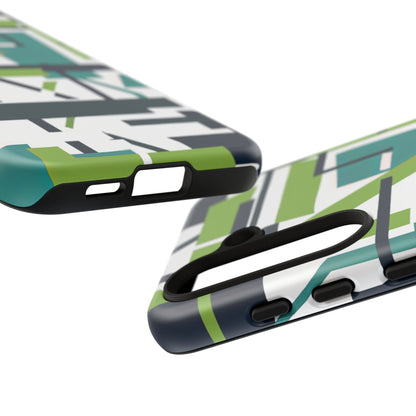 Green Geometry Glide Samsung S24 - Tough Phone Case