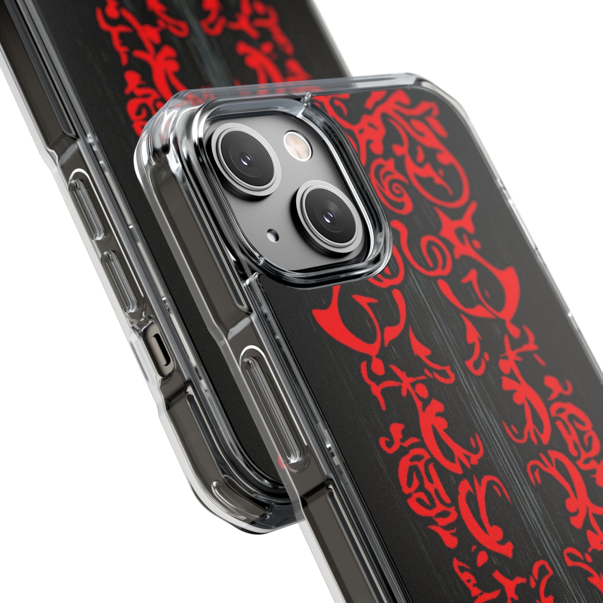 Gothic Crimson Symmetry iPhone 14 - Clear Impact Phone Case