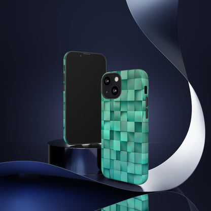 Teal Tranquility: Square Gradient - Protective Phone Case