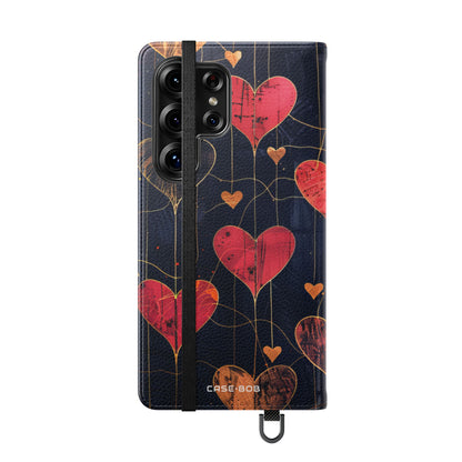 Gestructureerd Hart Raster - Samsung S25 Ultra Case - Portemonnee