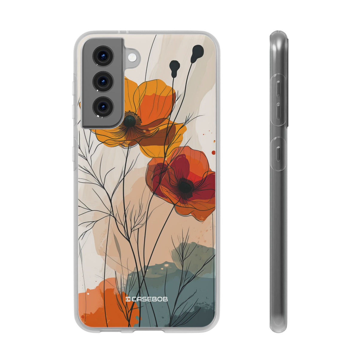 Feurige florale Abstraktion | Flexible Handyhülle für Samsung Galaxy