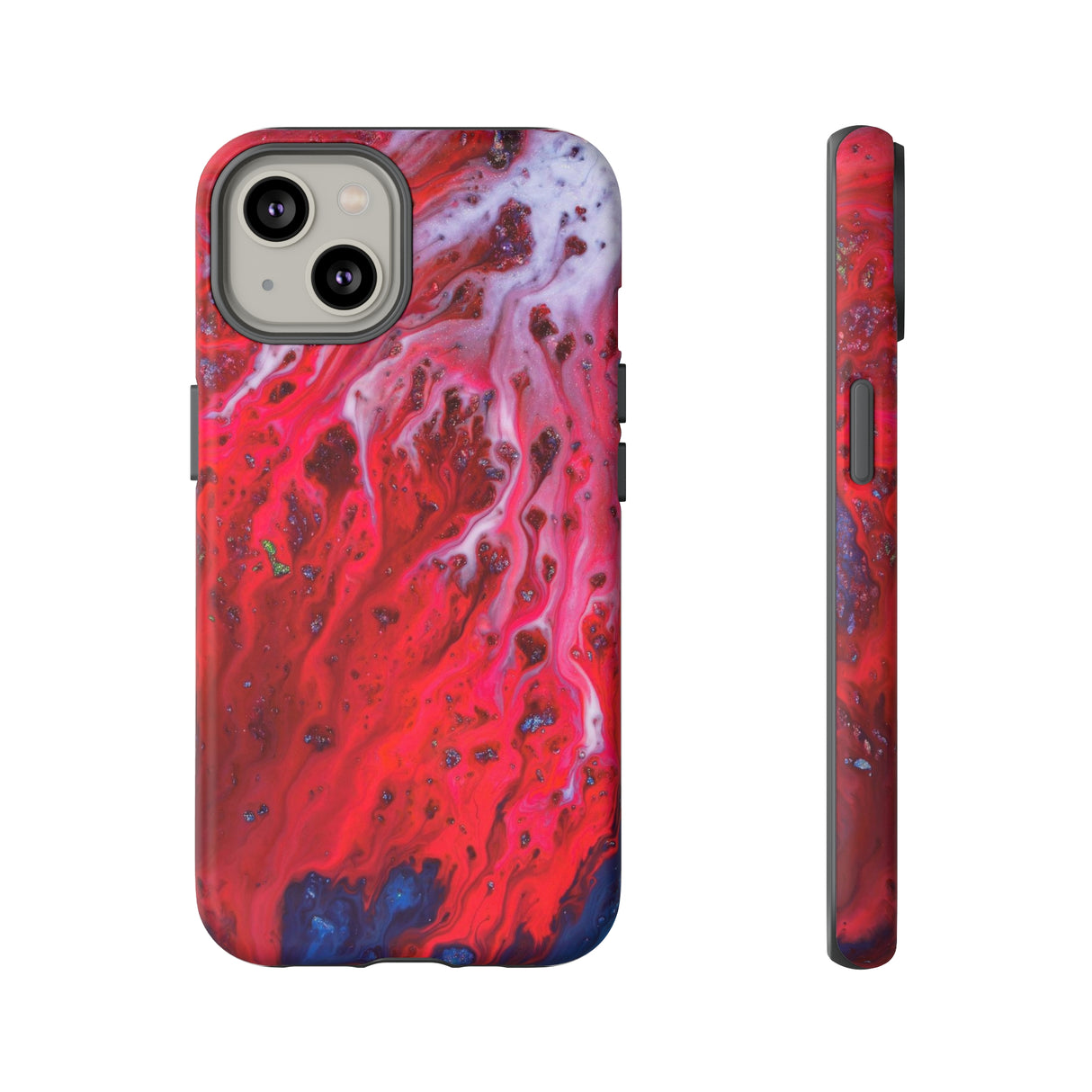 Bright Red Ink Art iPhone Case (Protective) iPhone 14 Matte Phone Case