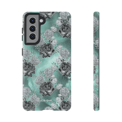 Teal Floral Elegance - Samsung Case