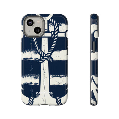 Strisce con ancora blu navy iPhone 14 - Tough