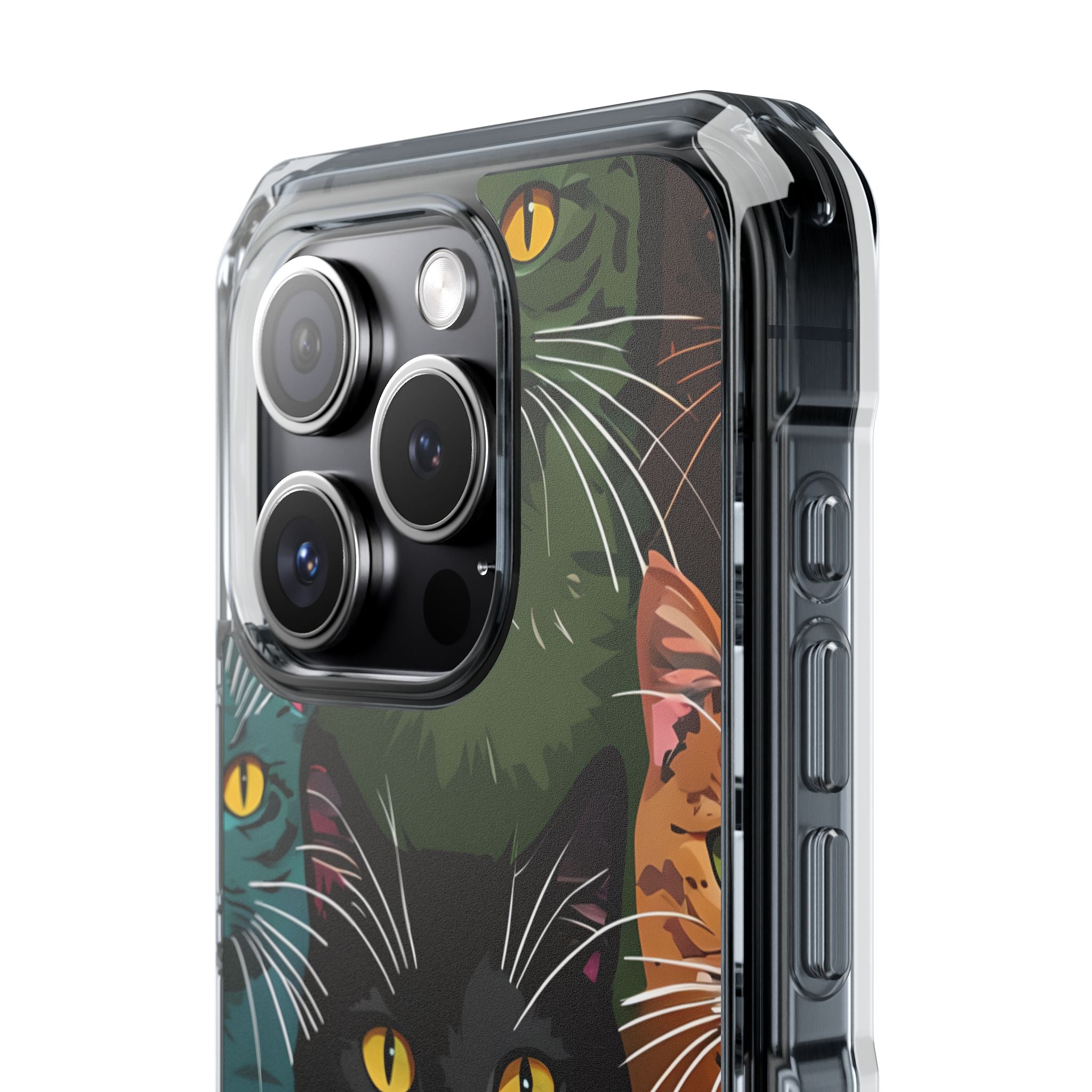 Teal Cat Grid iPhone 15 Pro Case - Impact