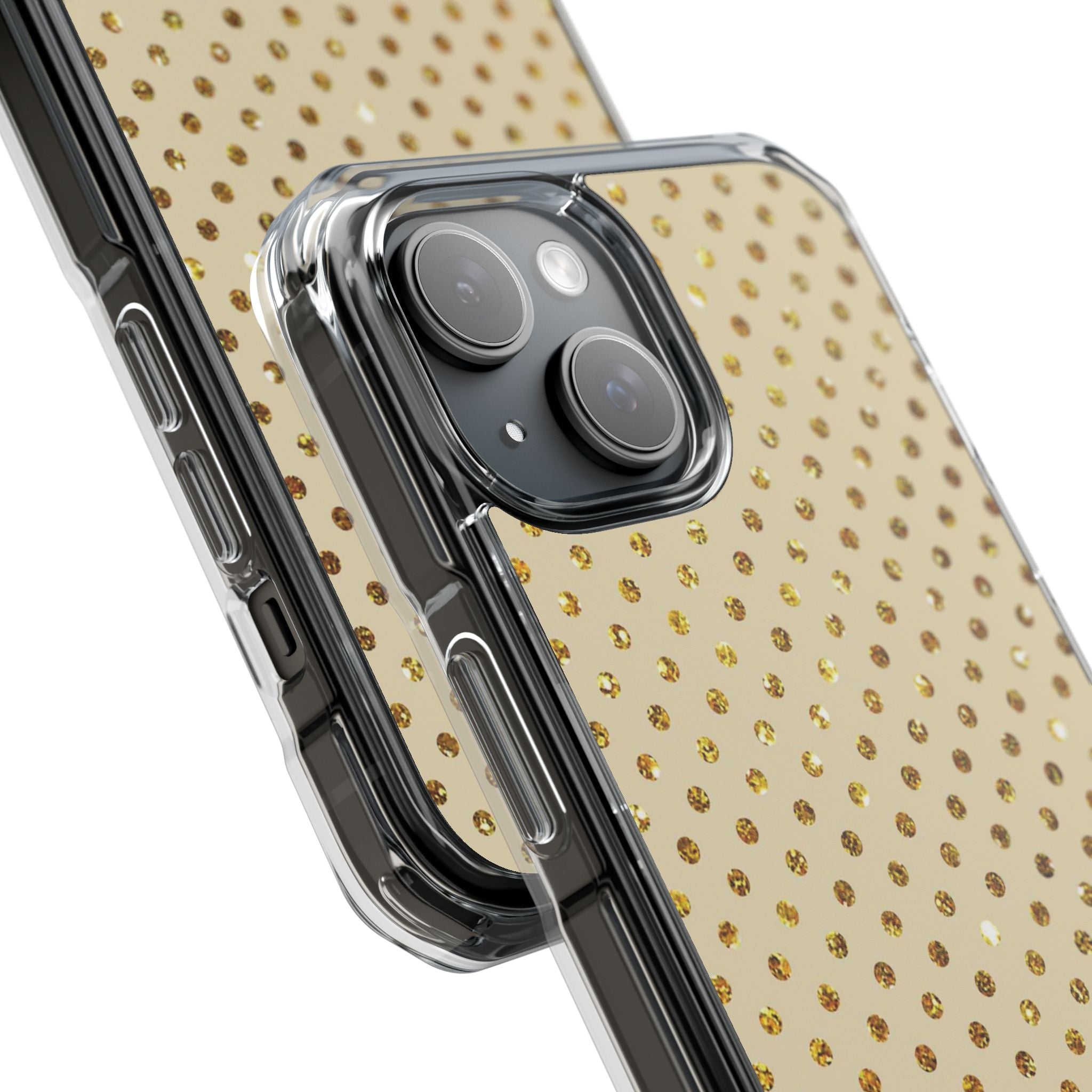 Golden Glow Dots iPhone 15 Case - Impact