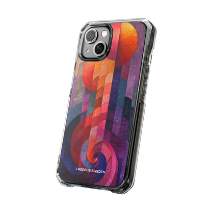 Purple Orange Abstract - Clear Impact iPhone 14 Phone Case