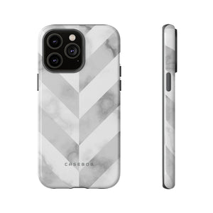 White Herringbone - Protective Phone Case