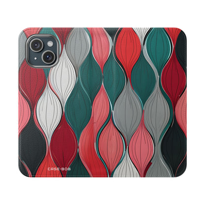 Lehden spiraali vaaleanpunainen - iPhone 15 -kotelo - lompakko