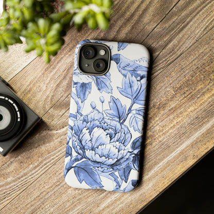 Watercolor Blue Floral - Protective Phone Case