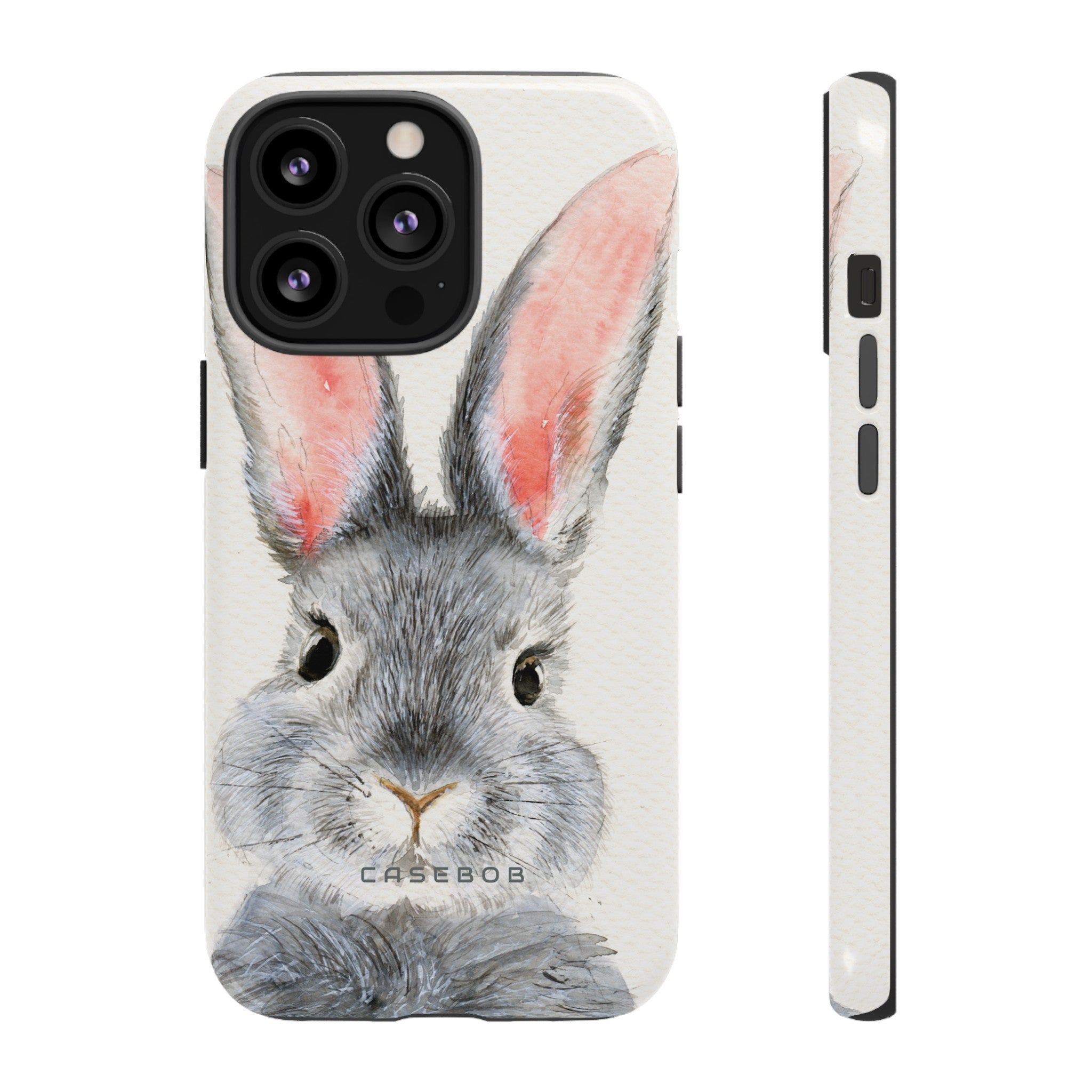 Watercolor of Fluffy Rabbit - Protective Phone Case