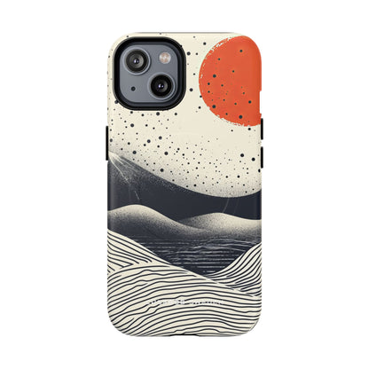 Red Sun Over Flowing Horizons iPhone 14 | Tough+ Phone Case