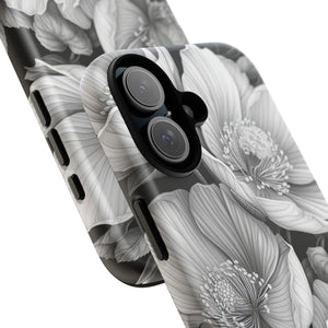 Elegant Monochrome Floral Art - for iPhone 16