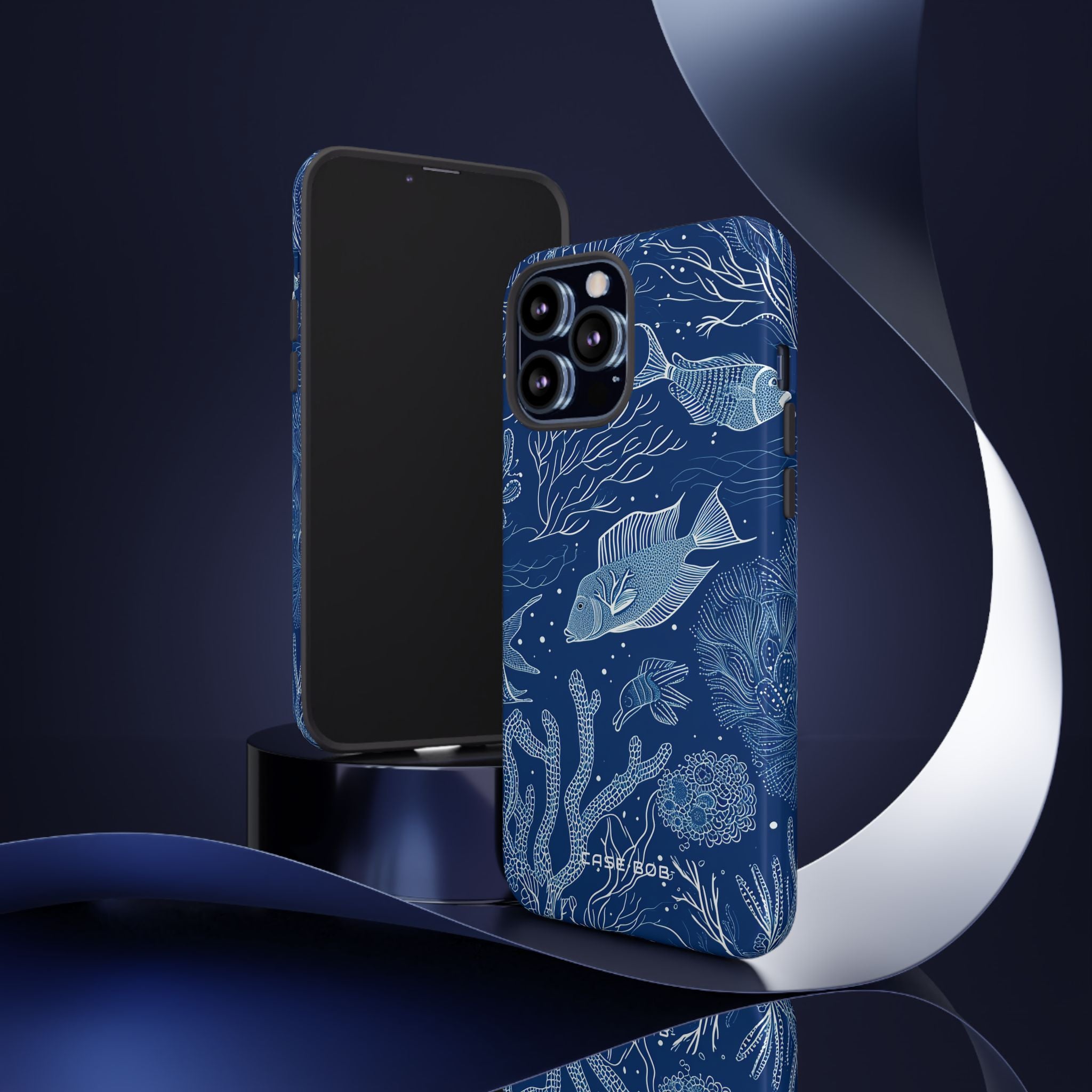 Navy Scale Reef iPhone 13 Pro Max Case - Tough