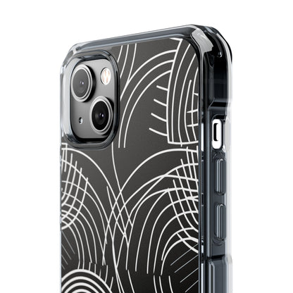 Monochrome Spiral Curves iPhone 14 - Impact Clear+