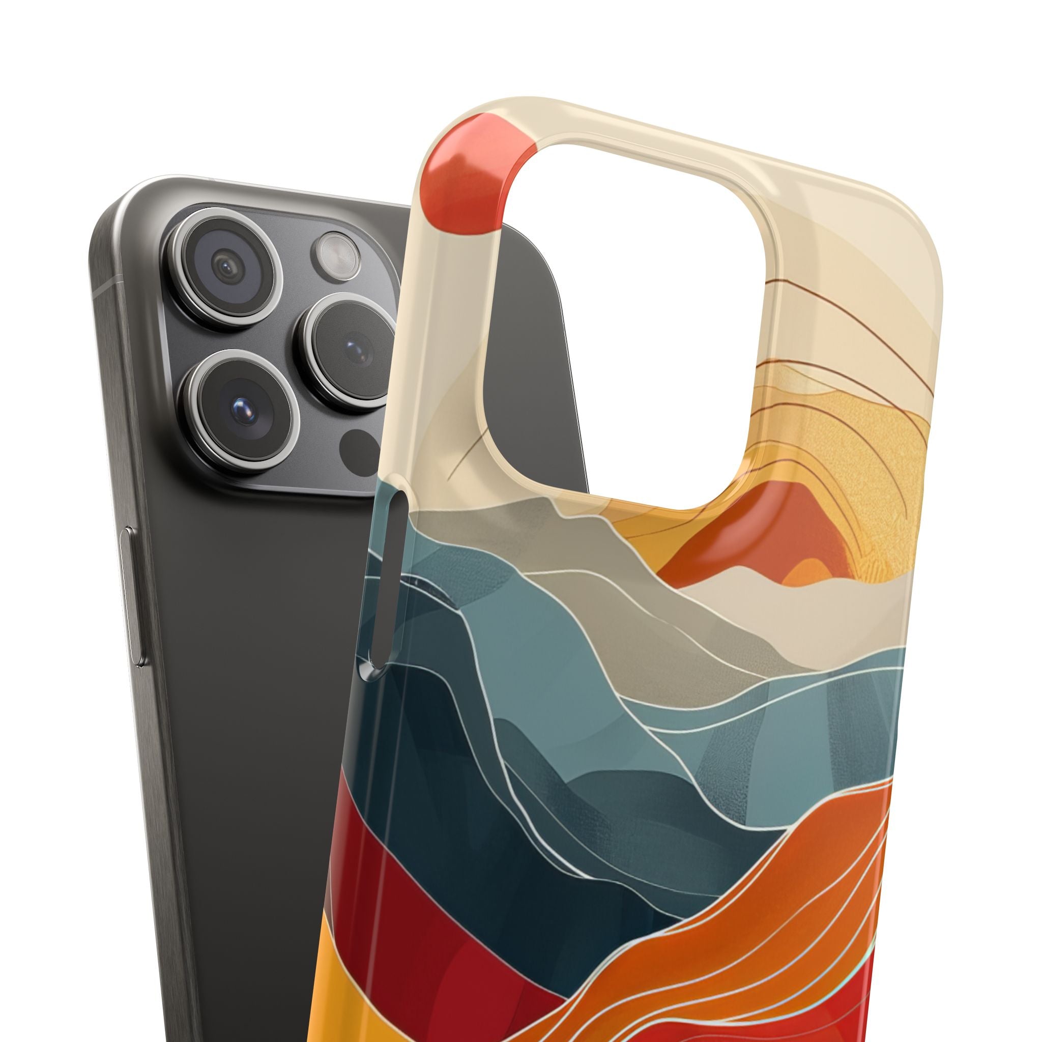 Harmonic Flow of Lines and Color iPhone 15 - Slim Phone Case