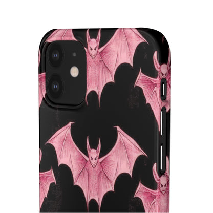 Gothic Pink Bats Aflame iPhone 12 - Slim Phone Case