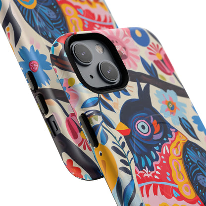 Whimsical Vintage Owl with Floral Charm iPhone 14 | Tough+ Phone Case