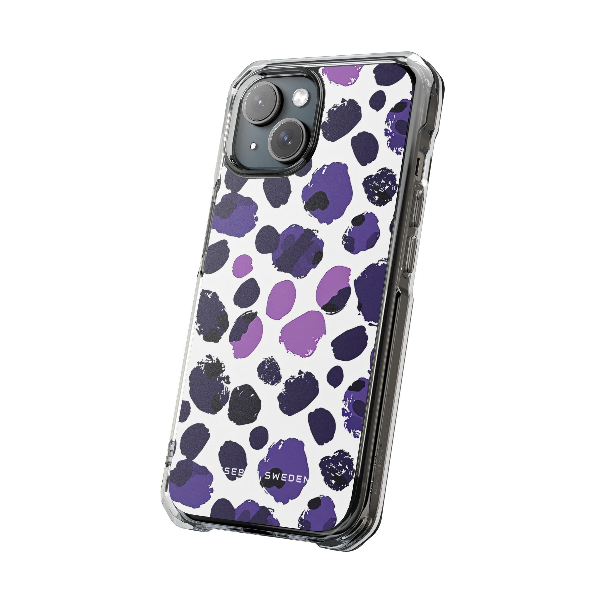 Purple Inkblots iPhone 15 - Clear Impact Phone Case