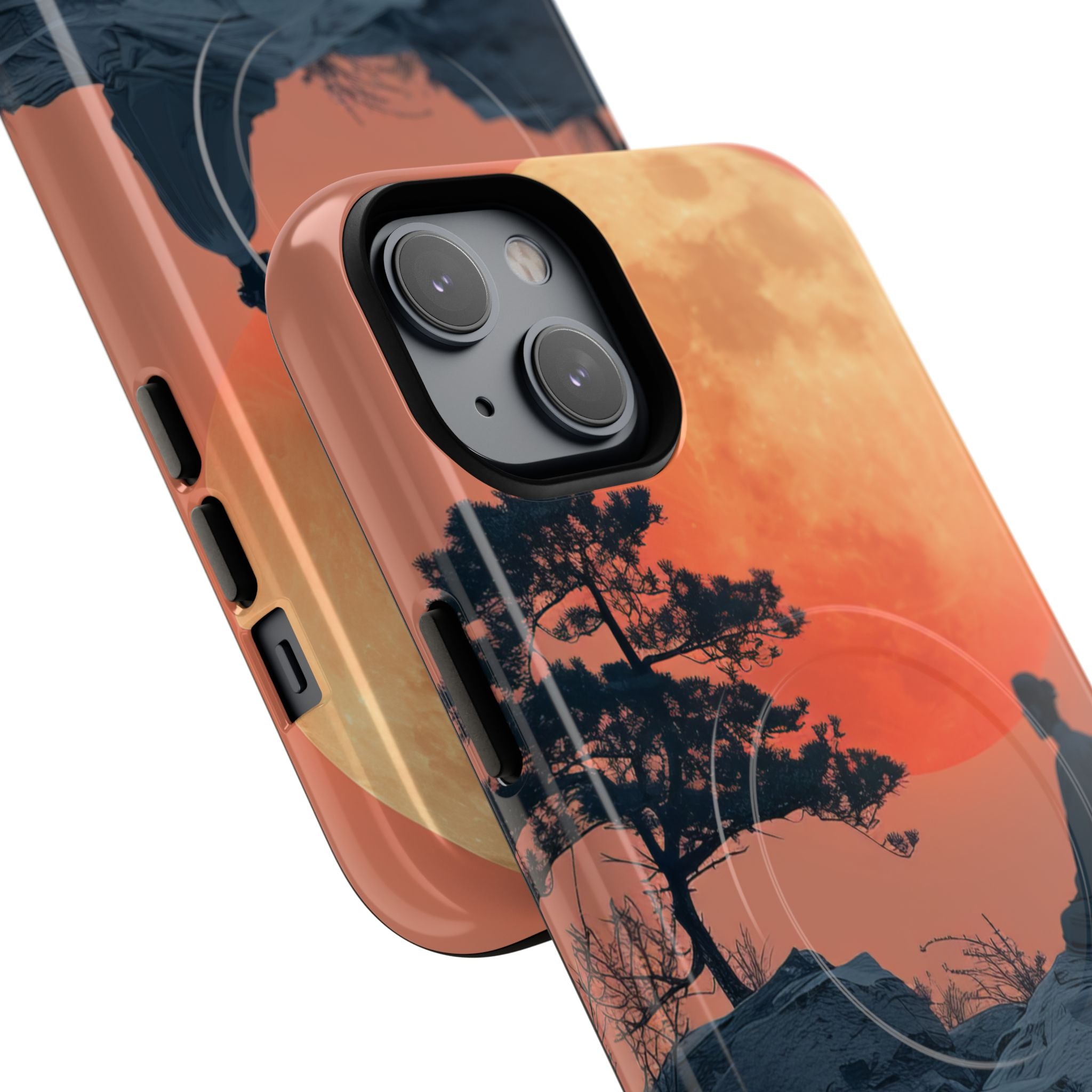 Zen Tranquility Under a Red Moon iPhone 14 | Tough+ Phone Case