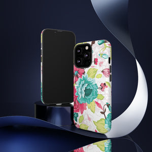 Vintage Flowers Pattern iPhone case (Protective) - Protective Phone Case