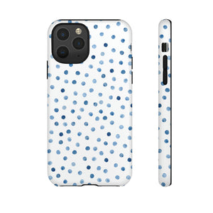 Blue Dots Pattern - Protective Phone Case