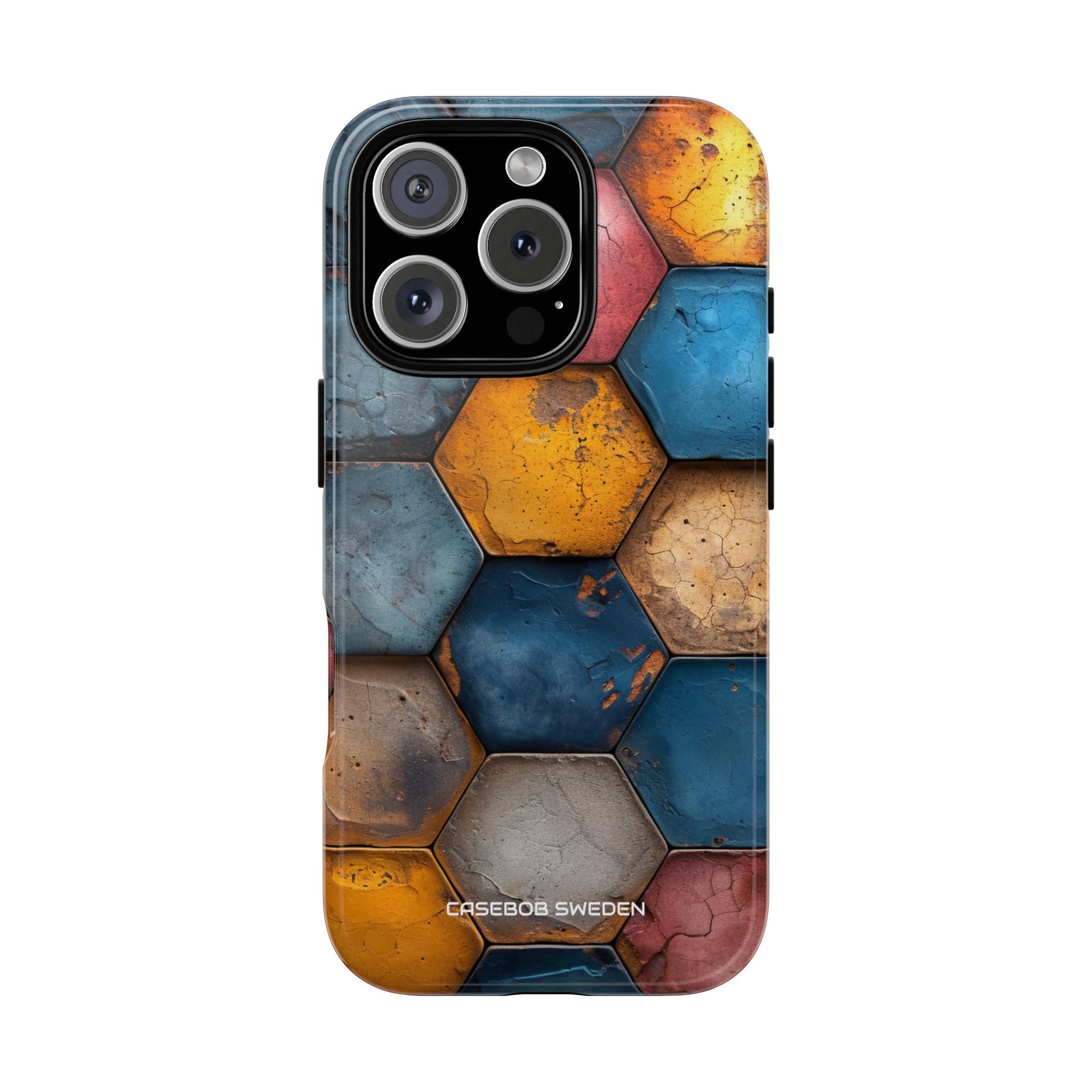 Rustic Geometric Tiles - Tough iPhone 16 Phone Case