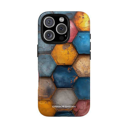 Rustic Geometric Tiles - Tough iPhone 16 Phone Case