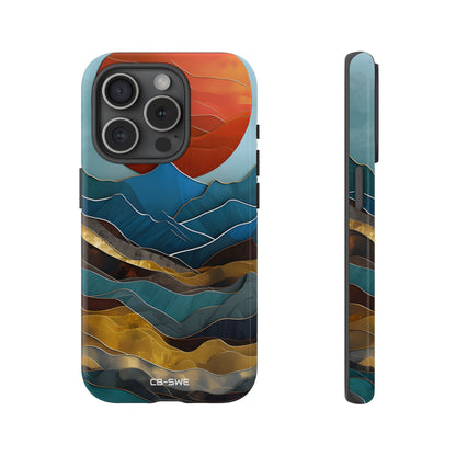 Sunset Geometry Waves - iPhone Case