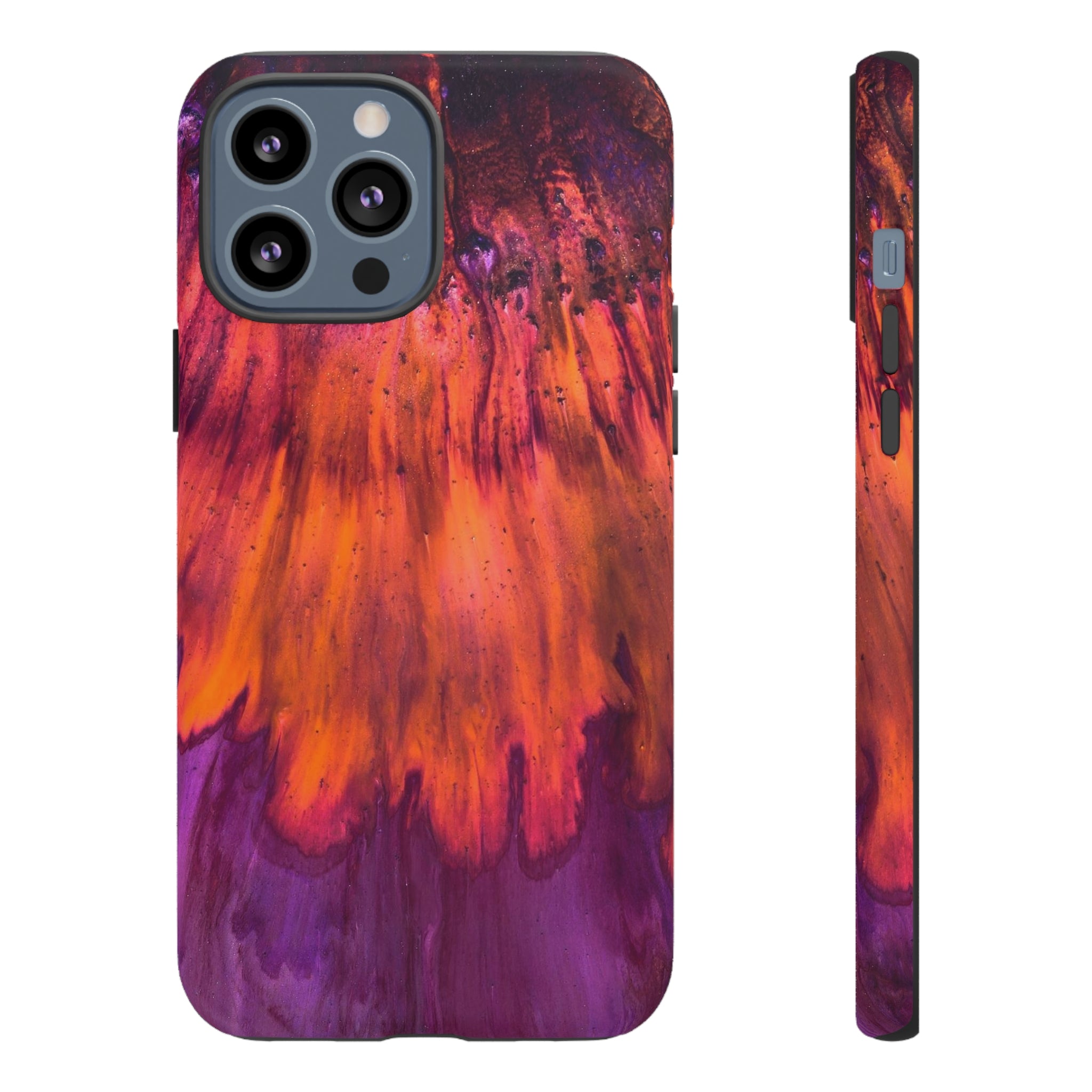 Orange Flow Ink Art iPhone Case (Protective) iPhone 13 Pro Max Matte Phone Case