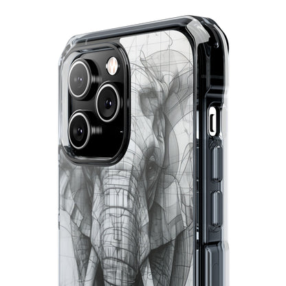 Elephant Line Geometry iPhone 14 - Clear Impact Phone Case