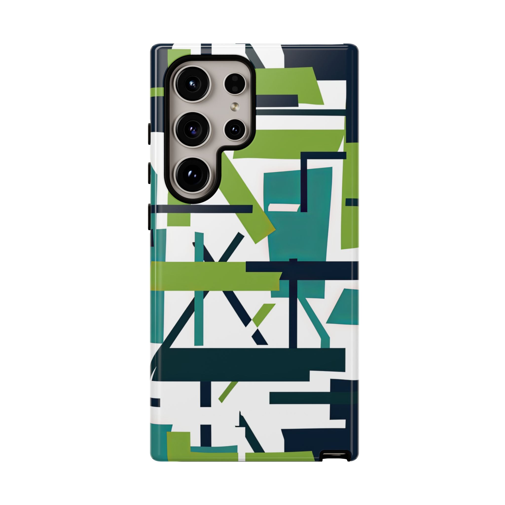 Green Geometry Glide Samsung S24 - Tough Phone Case