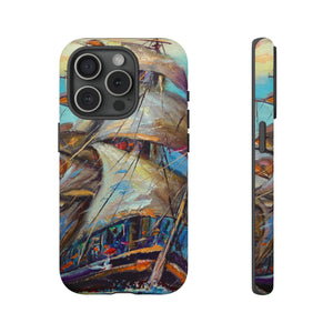 Oil painting - Sailboat - Protective Phone Case