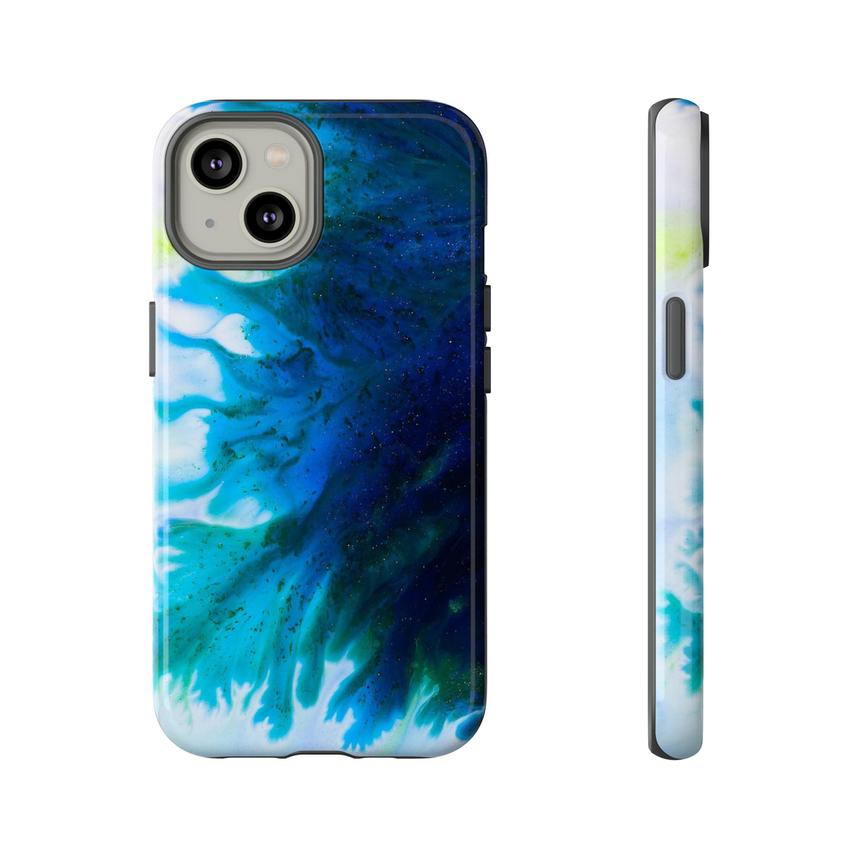 Blue Liquid Ink Art - Protective Phone Case