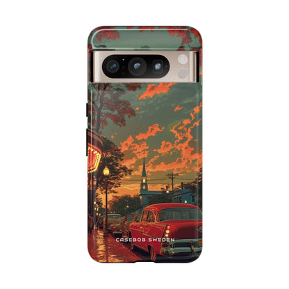 Mid-Century Nostalgia Streetscape Google Pixel 8 - Tough Phone Case